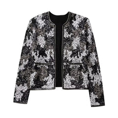 Sequins Buttonless Short Jacket