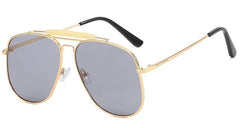 Metal Frame Double Bridge Oversize Sunglasses