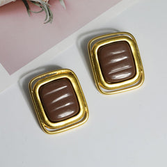 Rectangular Retro Stud Earrings