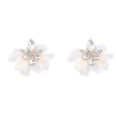 Elegant Vintage Alloy Diamond Flower Earrings