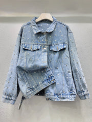 Metal Nail Bead Denim Jacket