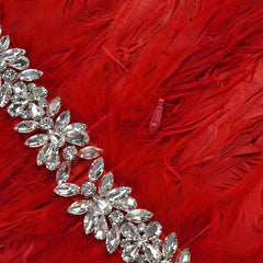 One Shoulder Feather Sequins Dress