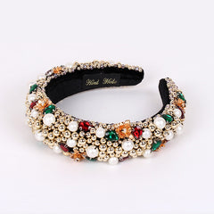 Casual Beaded Pearl Thick Headband