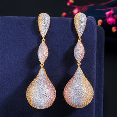 Micro-Paved Zirconia Irregular Earrings