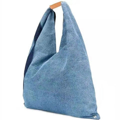 Spacious Numeral Denim Tote Bag