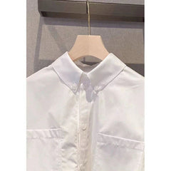 Lace Patchwork Long Sleeved White Shirt