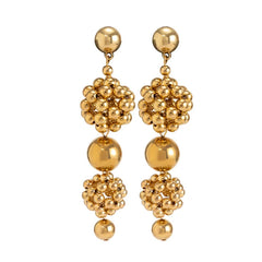 Pre Order: Braided Geometric Ball Bead Earrings