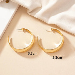 Geometric Smooth Metal Hoop Earrings