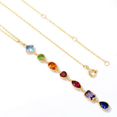 Rainbow Zircon Geometric Pendant