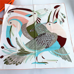 Pre Order: Bird Feather Handmade Square Scarf