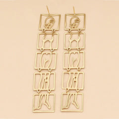Pre Order: Body Individuality Statement Gold Dangle Drop Earrings