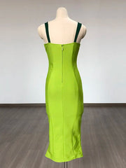 Green Patchwork Bandage Dress