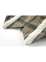 Vintage Plaid Spliced Jacket