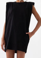 Casual Commuter Shoulder Pad Dress