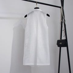 Long Hollow Loose Sleeveless Blazer