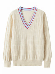 V-Neck Knitted Loose Cashmere Sweater