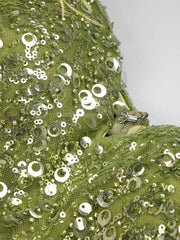 Off Shoulder Feather Sequin Dress