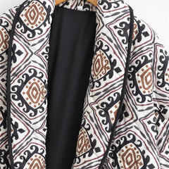 Paisley Printed Front Pockets Quilted Jacket