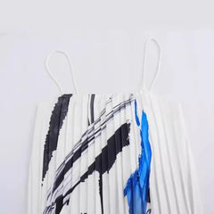 Printed Pleated Camisole Dress