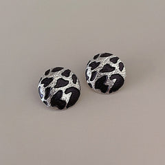 Irregular Leopard Print Round Earrings