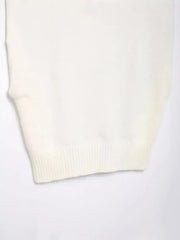 Drawstring Patterned Loose Fit Cable Knit Vest