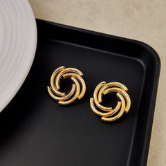 Simple Flower Round Stud Earrings