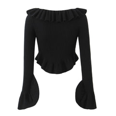 Wooden Ear Slim Fit Short Knitted Top
