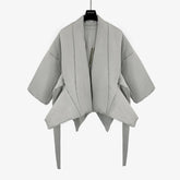 Retro Strap Half Sleeve Thick Cotton Jacket