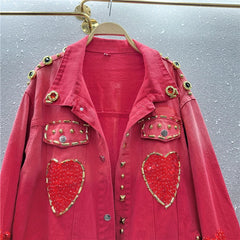 Hearts & Metals Red Denim Jacket