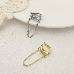 Geometric Hoop Ear Bone Clip Earrings