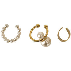 Pearl Ear Clip Three Piece Set