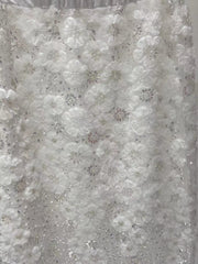 Sequined Beaded Floral Gauze Skirt