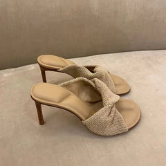 Cross Knot Stiletto Sandals