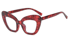 Anti-Blue Light Large Frame Cat Eye Flat Sunglasses