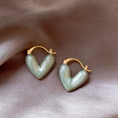 Vintage Enamel Love Heart Earrings
