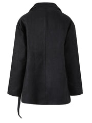 Pre Order: Black Loose Fit Irregular Coat