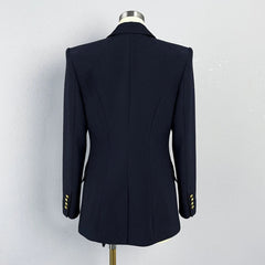 Metal buckle Waist Slimming Blazer