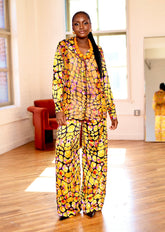 Giraffe Printed Silk + Satin Set