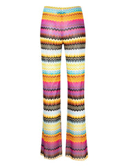 Striped Z-Shaped Wide Leg Beach Pants