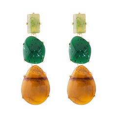 Multi-Layered Exaggerated Geometric Resin Earrings