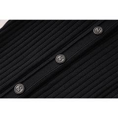 Color Block Short Sleeve Button-Up Long Dress