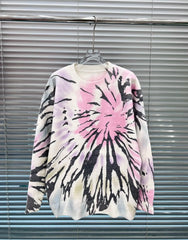 White Abstract Flower O-Neck Knitted Sweater