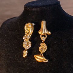 Retro Gold-Plated Anatomy Bijoux Drop Earring