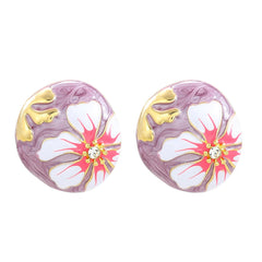 Pre Order: Bohemian Flower Dripping Oil Enamel Earrings