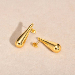 Stainless Steel Waterdrop Gold Plated Earrings