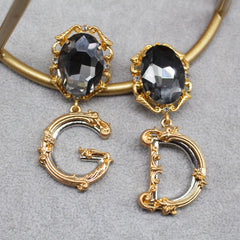 Retro Asymmetrical Clip Earrings