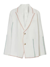 Stitched V-Neck Long Sleeve Loose Fit Blazers