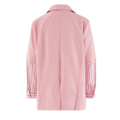 Striped Patchwork Pink Blazer