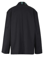 Pre Order: Black Printed Loose Blazer