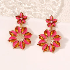 Retro Exaggerated Flower Earrings